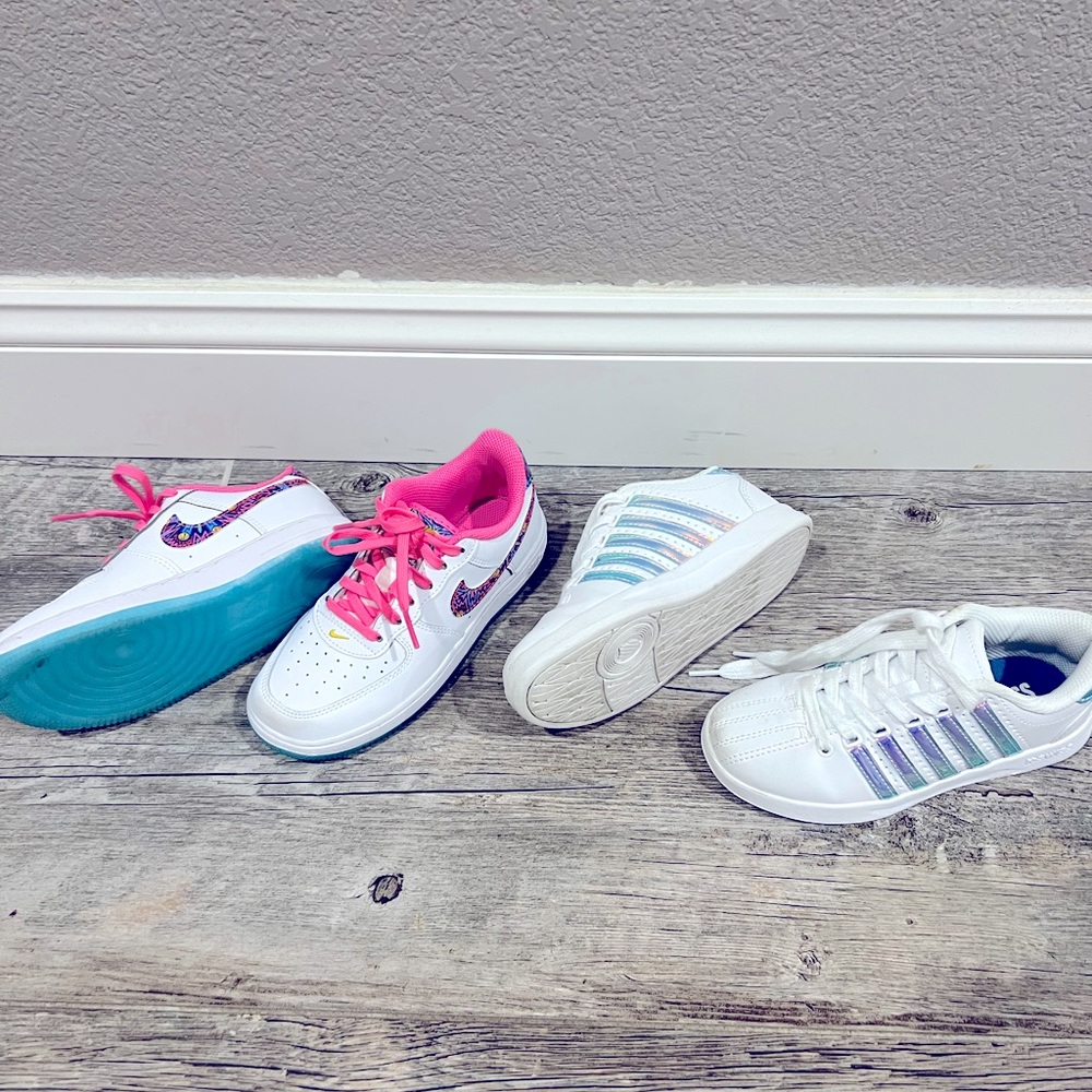 Gently used size 13 kids shoes Nike K swiss